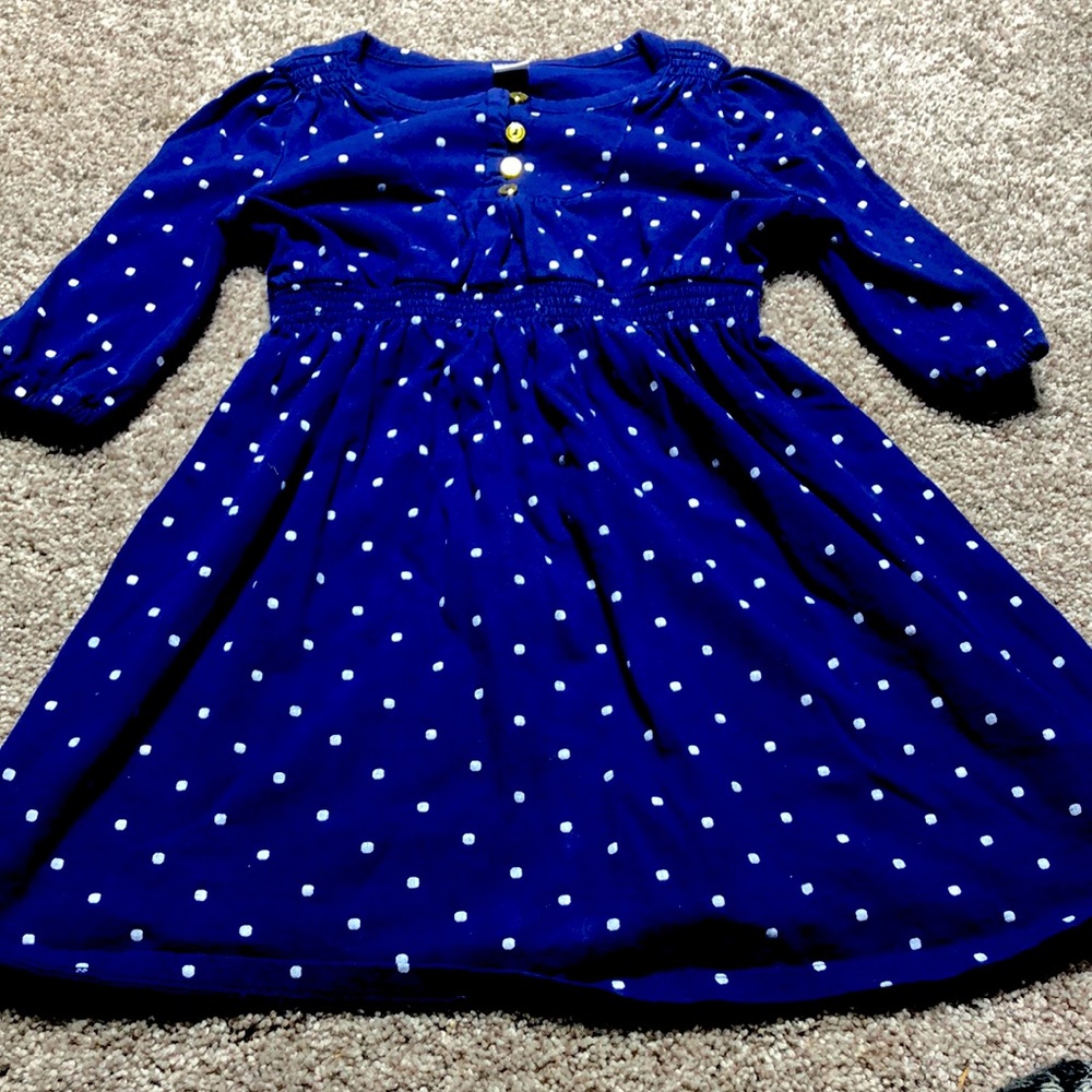 5T Old Navy blue polka dot dress